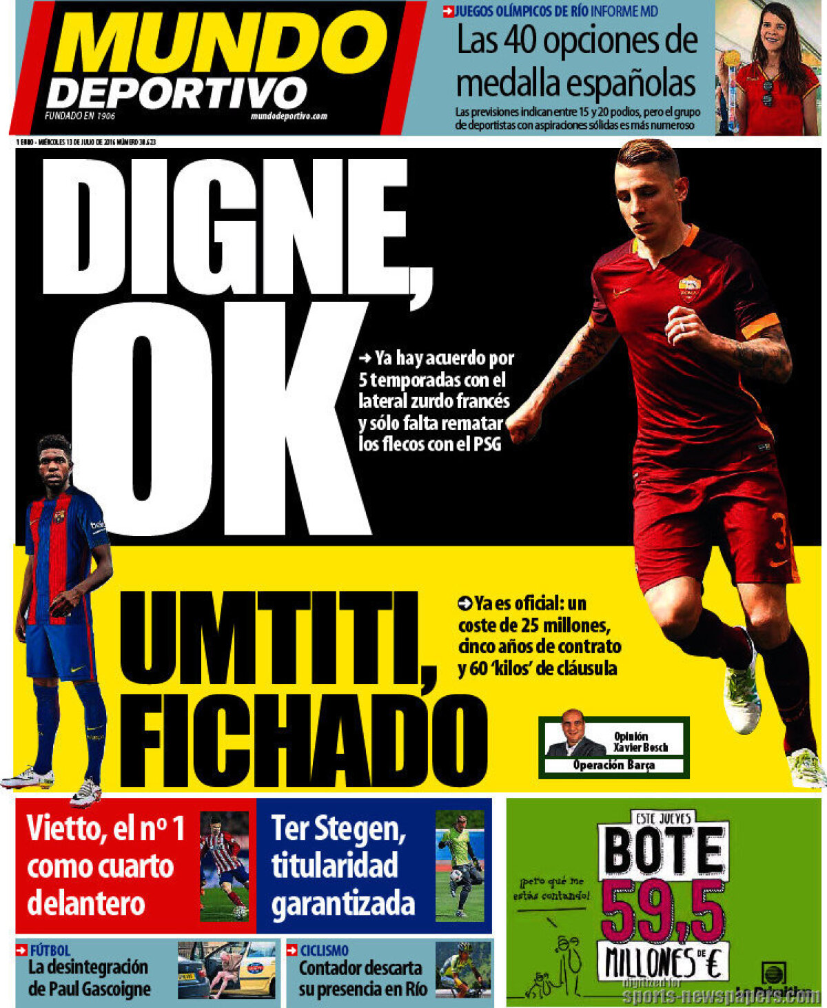 Ce scriu azi ziarele de sport din lume (13 iulie 2016)