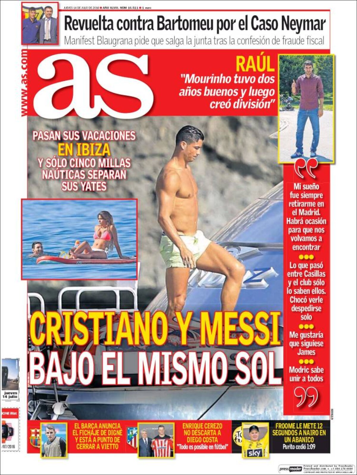 Ce scriu azi ziarele de sport din lume (14 iulie 2016)