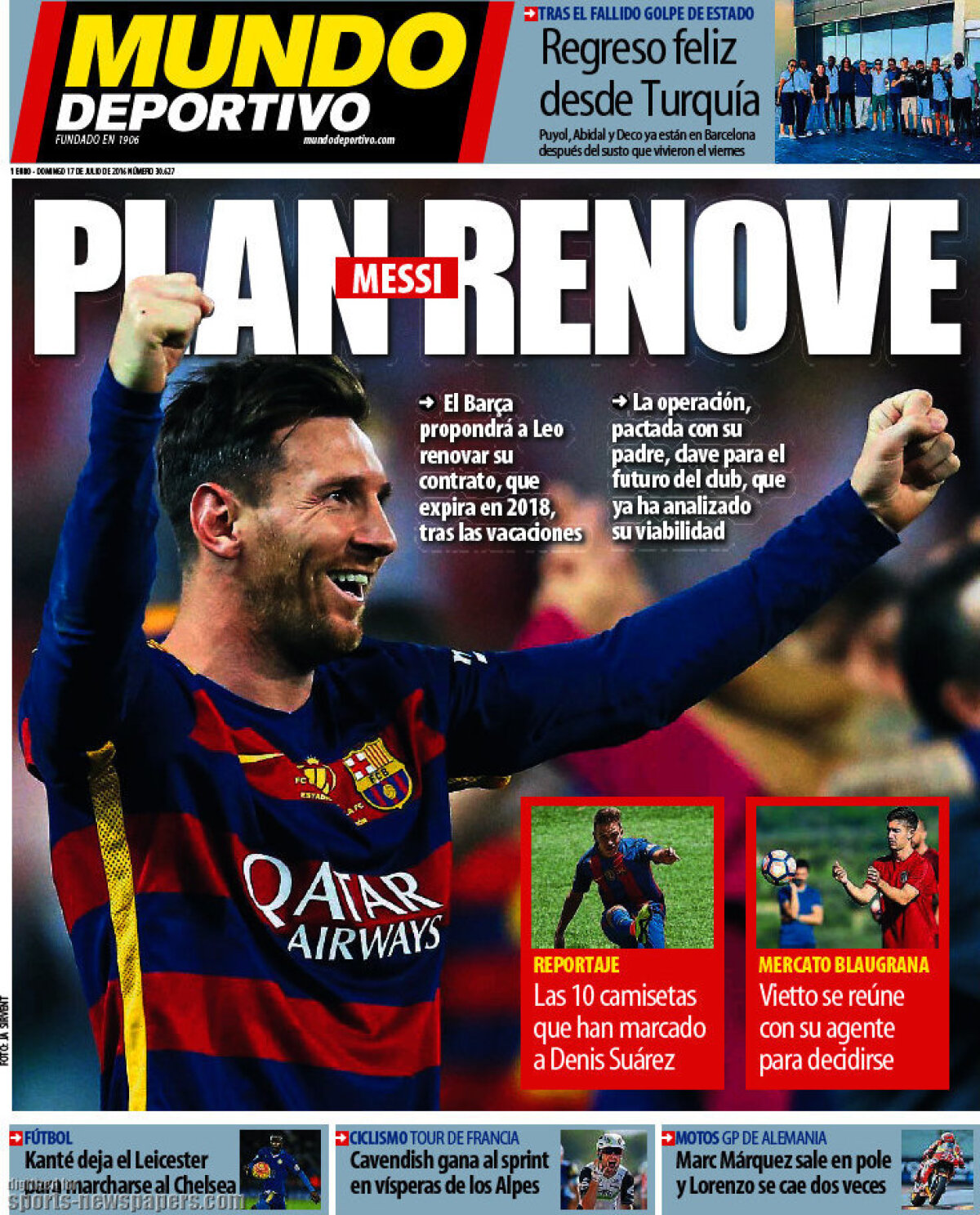 Ce scriu azi ziarele de sport din lume (17 iulie 2016)