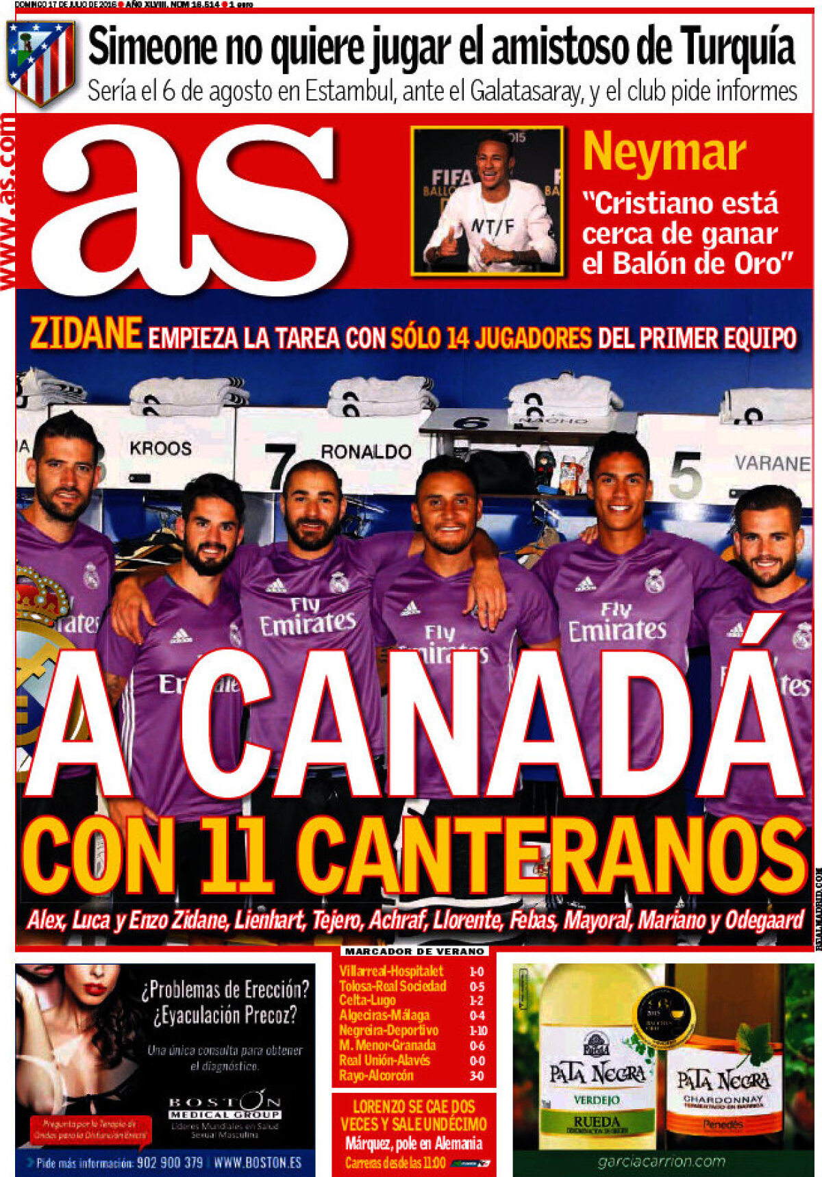 Ce scriu azi ziarele de sport din lume (17 iulie 2016)