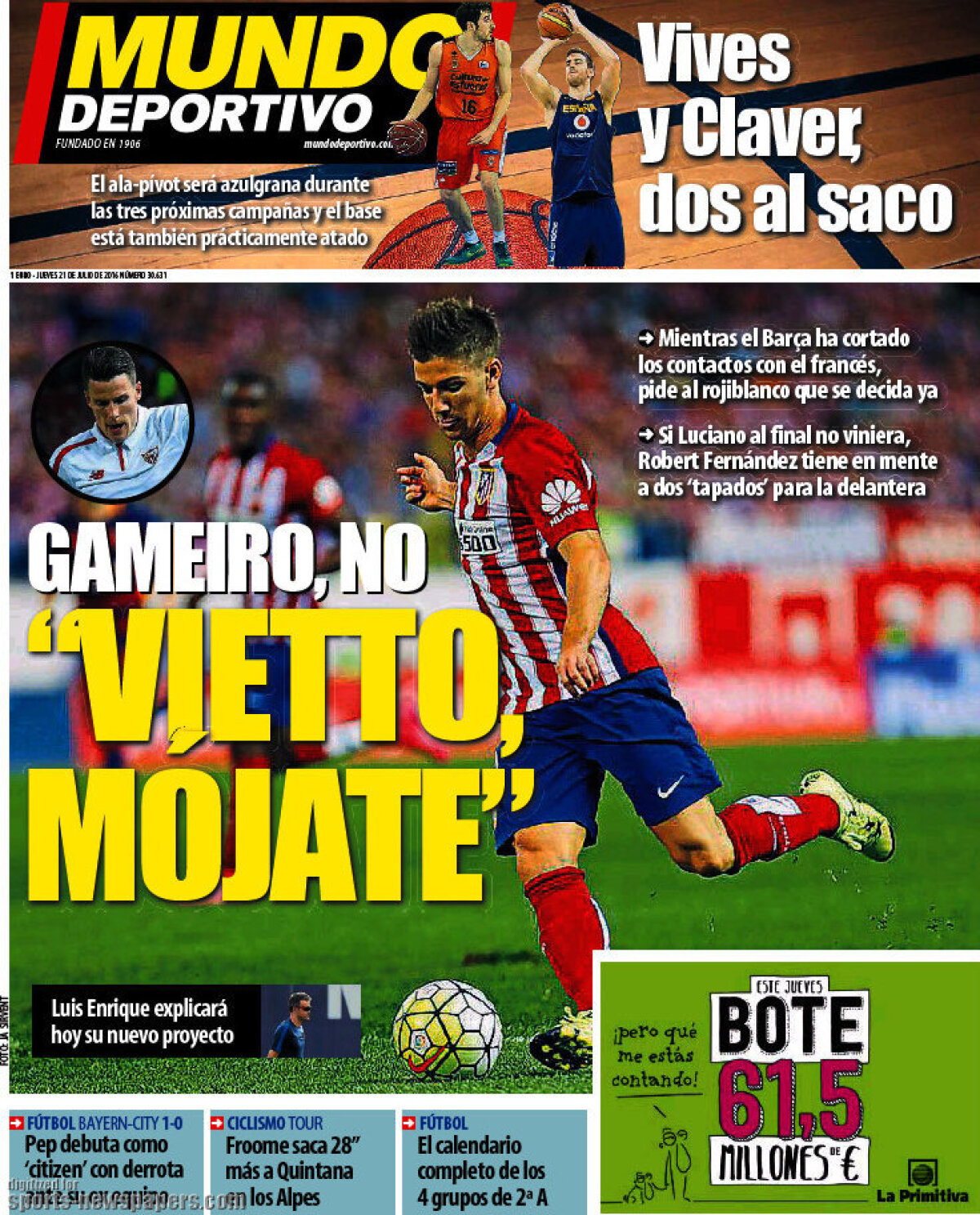 Ce scriu azi ziarele de sport din lume (21 iulie 2016)