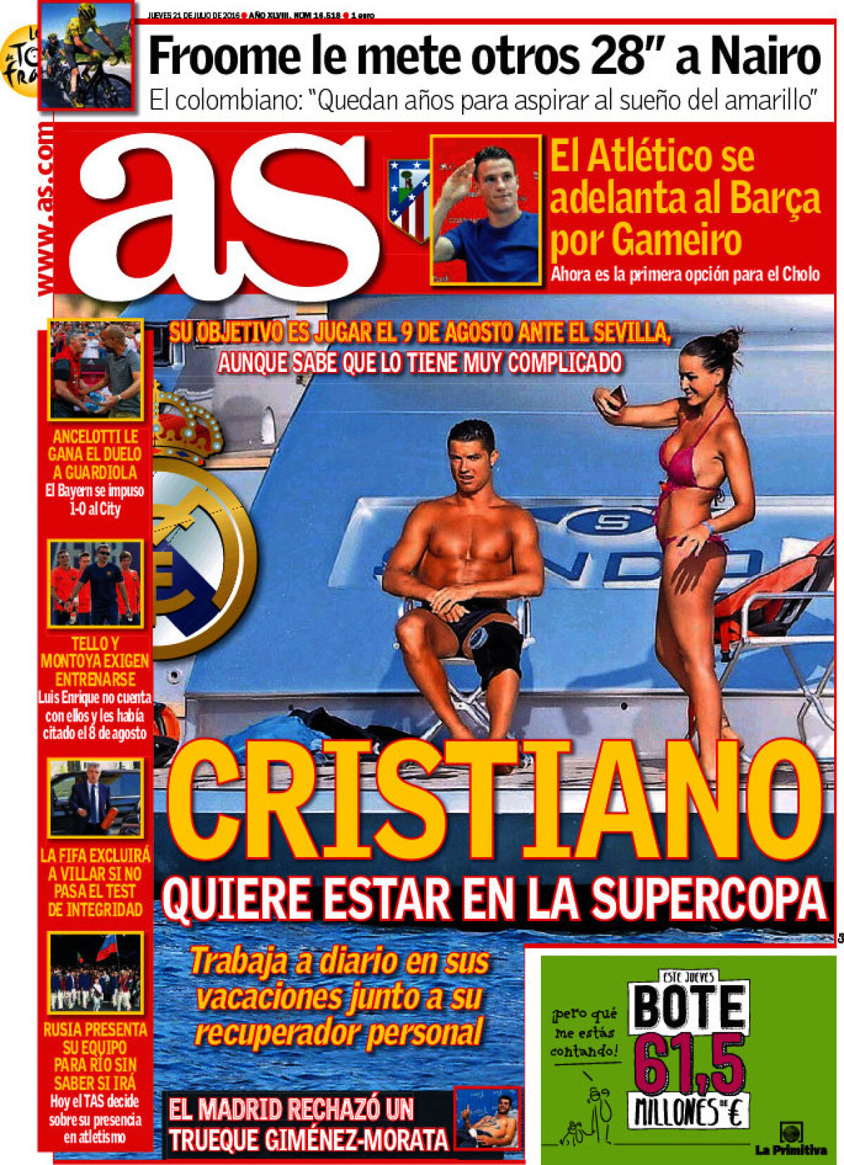 Ce scriu azi ziarele de sport din lume (21 iulie 2016)