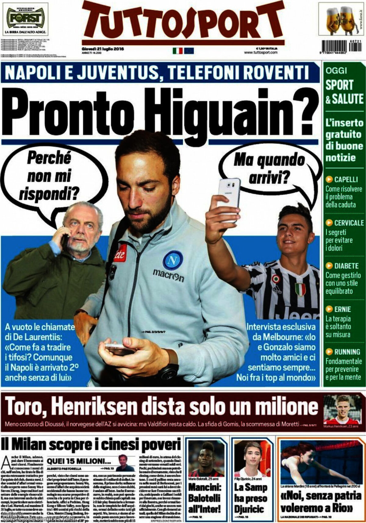 Ce scriu azi ziarele de sport din lume (21 iulie 2016)