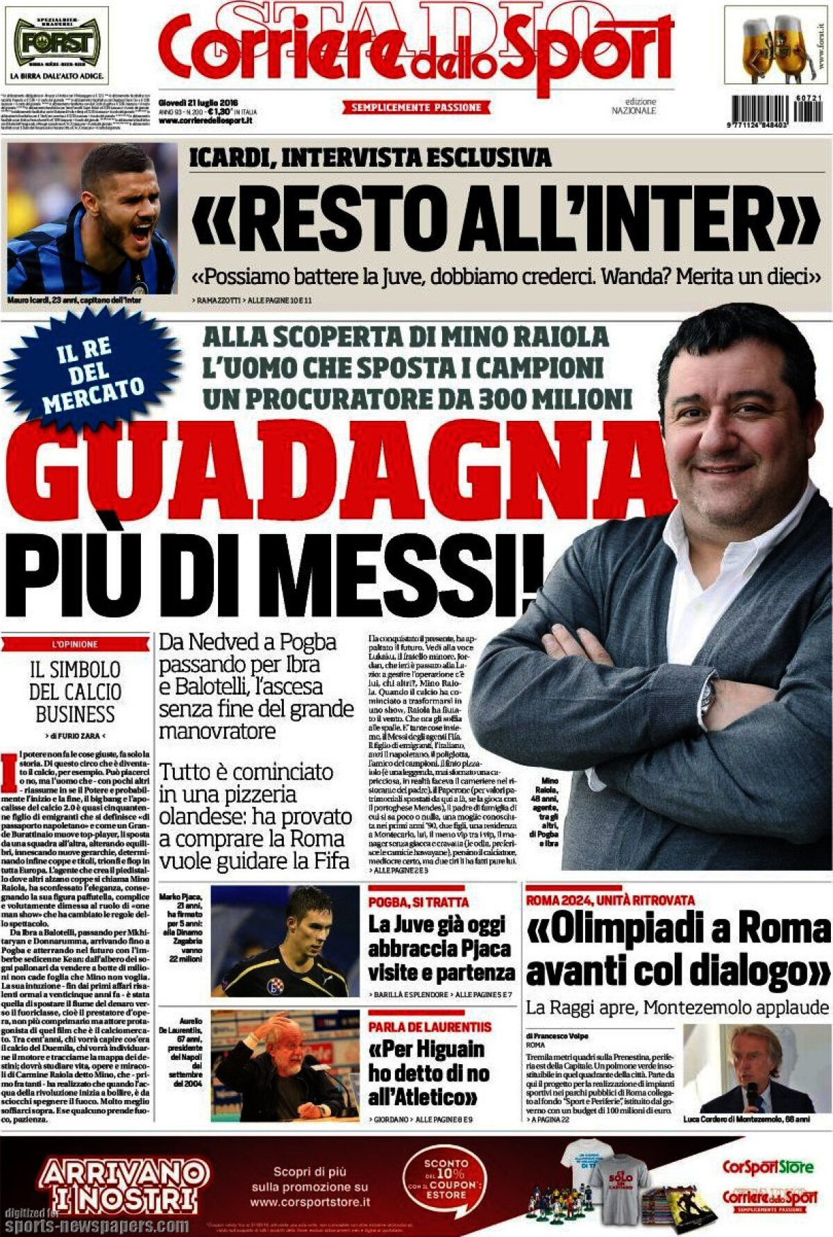 Ce scriu azi ziarele de sport din lume (21 iulie 2016)