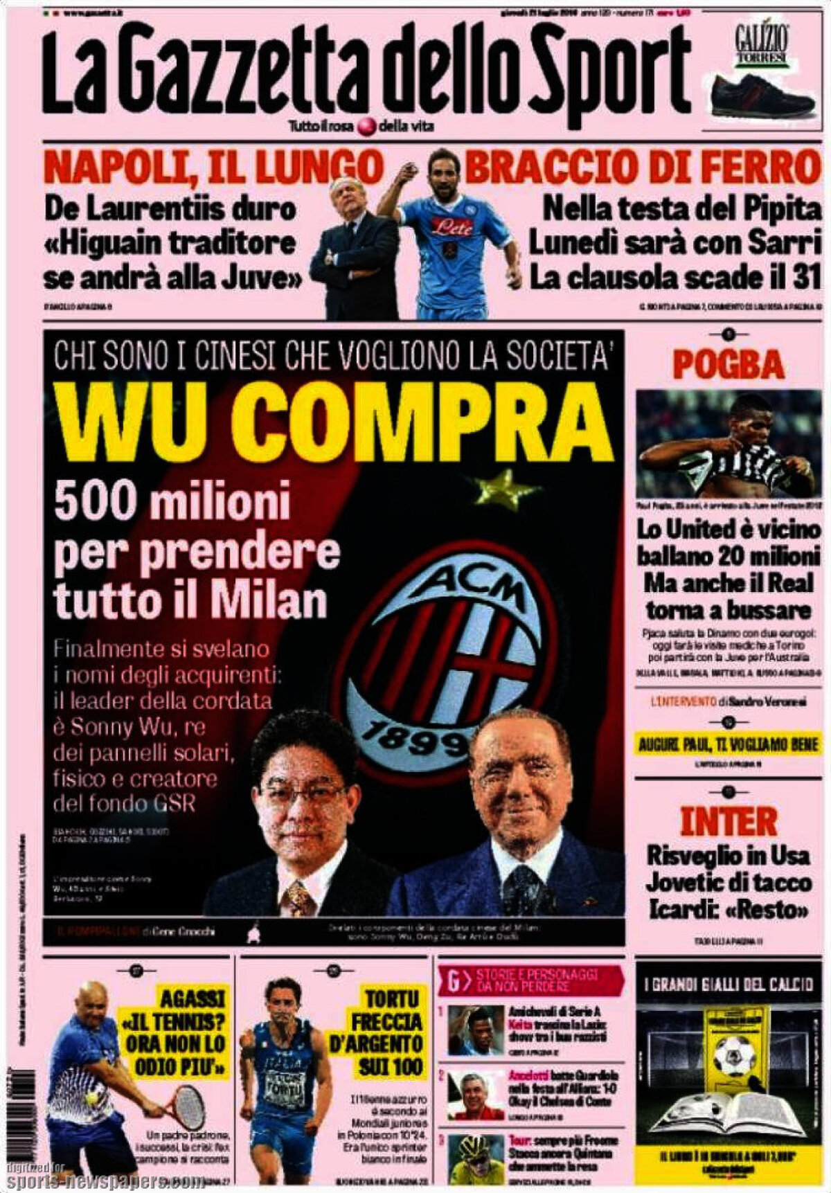 Ce scriu azi ziarele de sport din lume (21 iulie 2016)