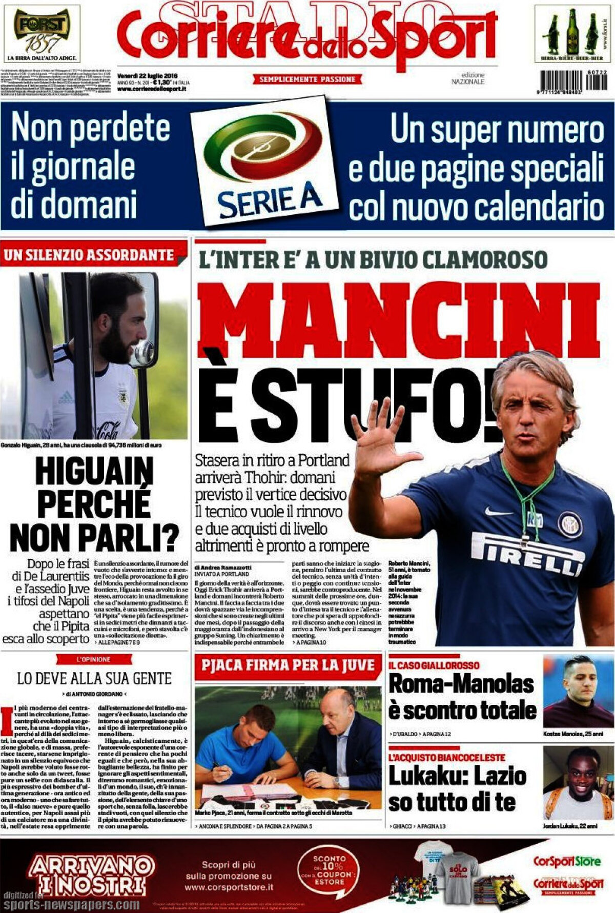 Ce scriu azi ziarele de sport din lume (22 iulie 2016)