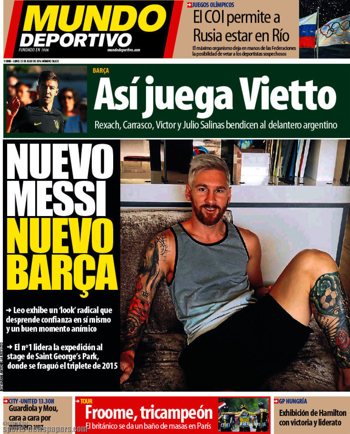 Ce scriu azi ziarele de sport din lume (25 iulie 2016)