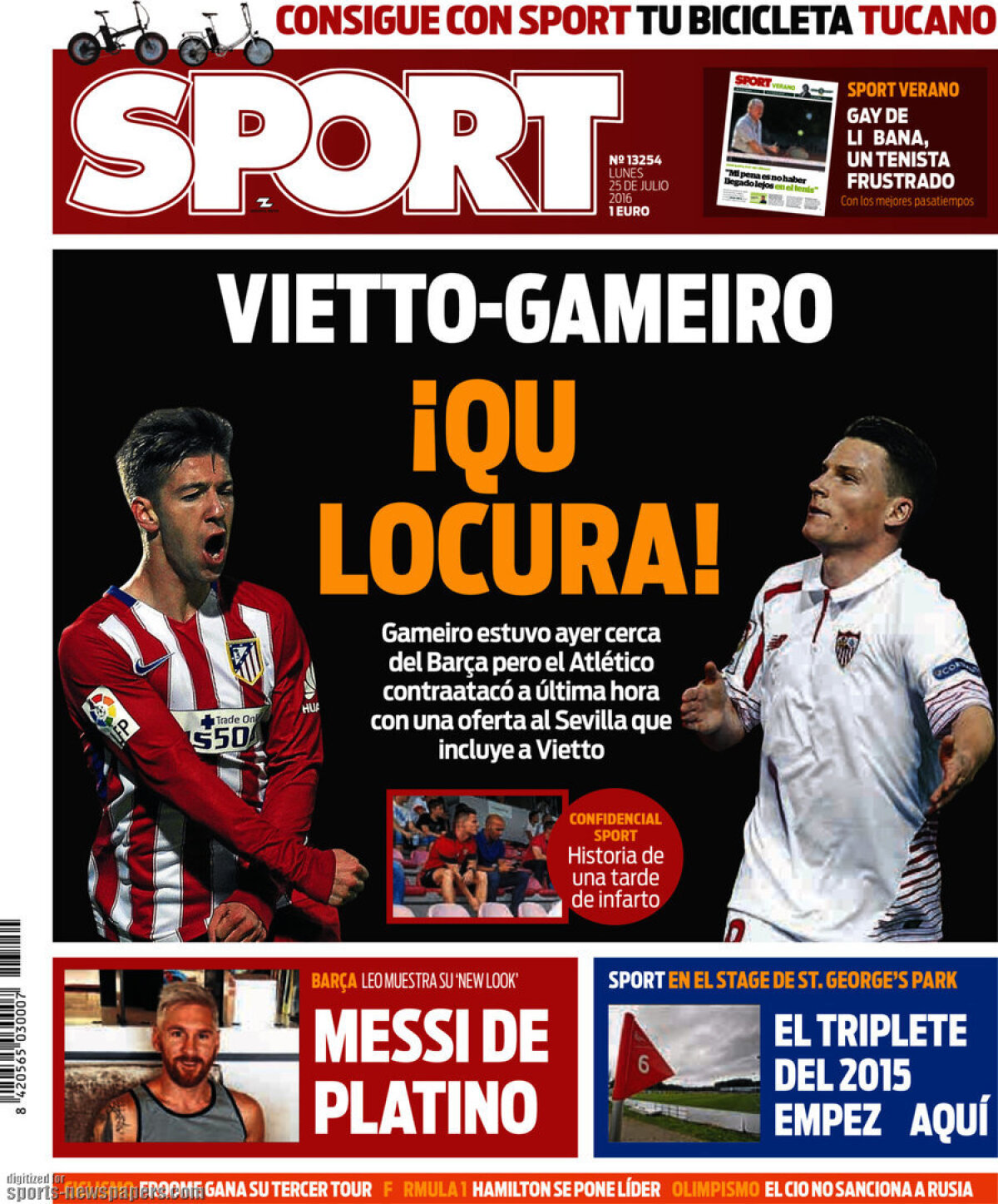 Ce scriu azi ziarele de sport din lume (25 iulie 2016)