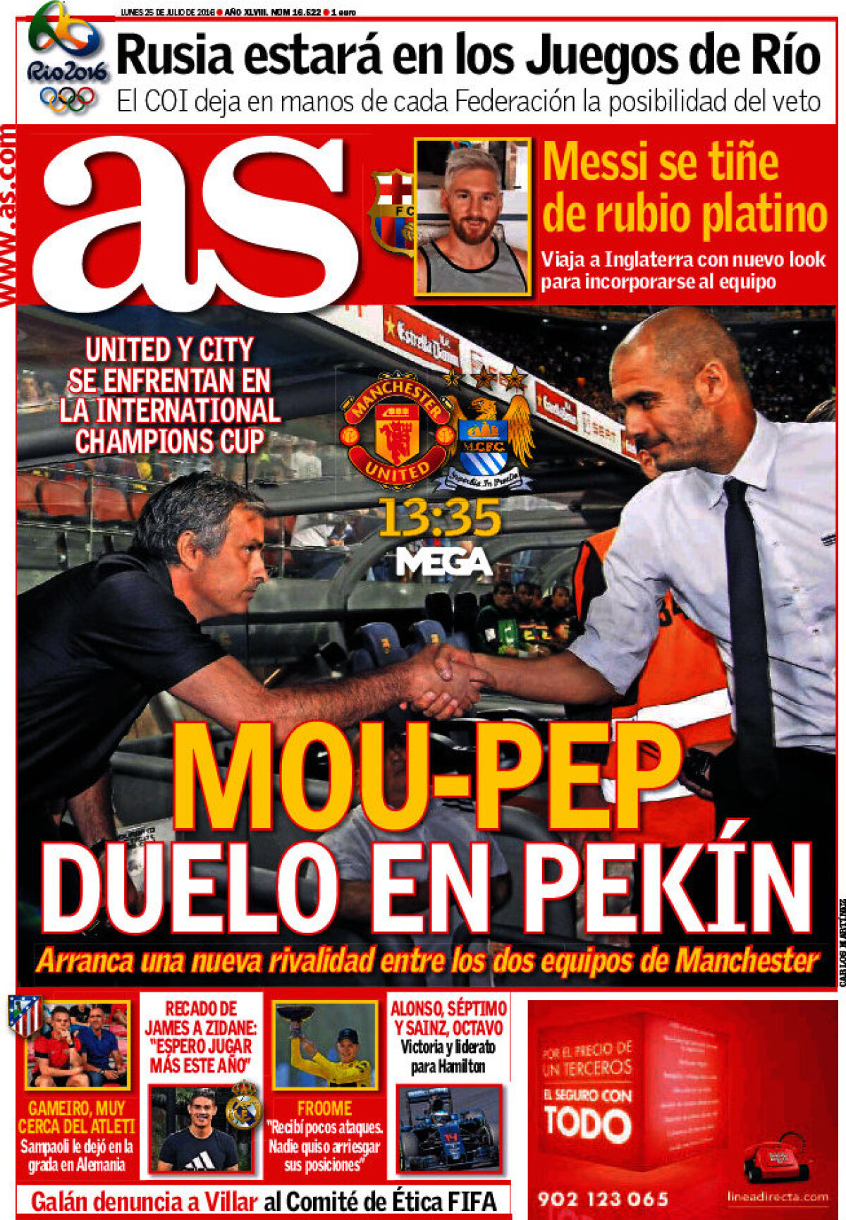 Ce scriu azi ziarele de sport din lume (25 iulie 2016)