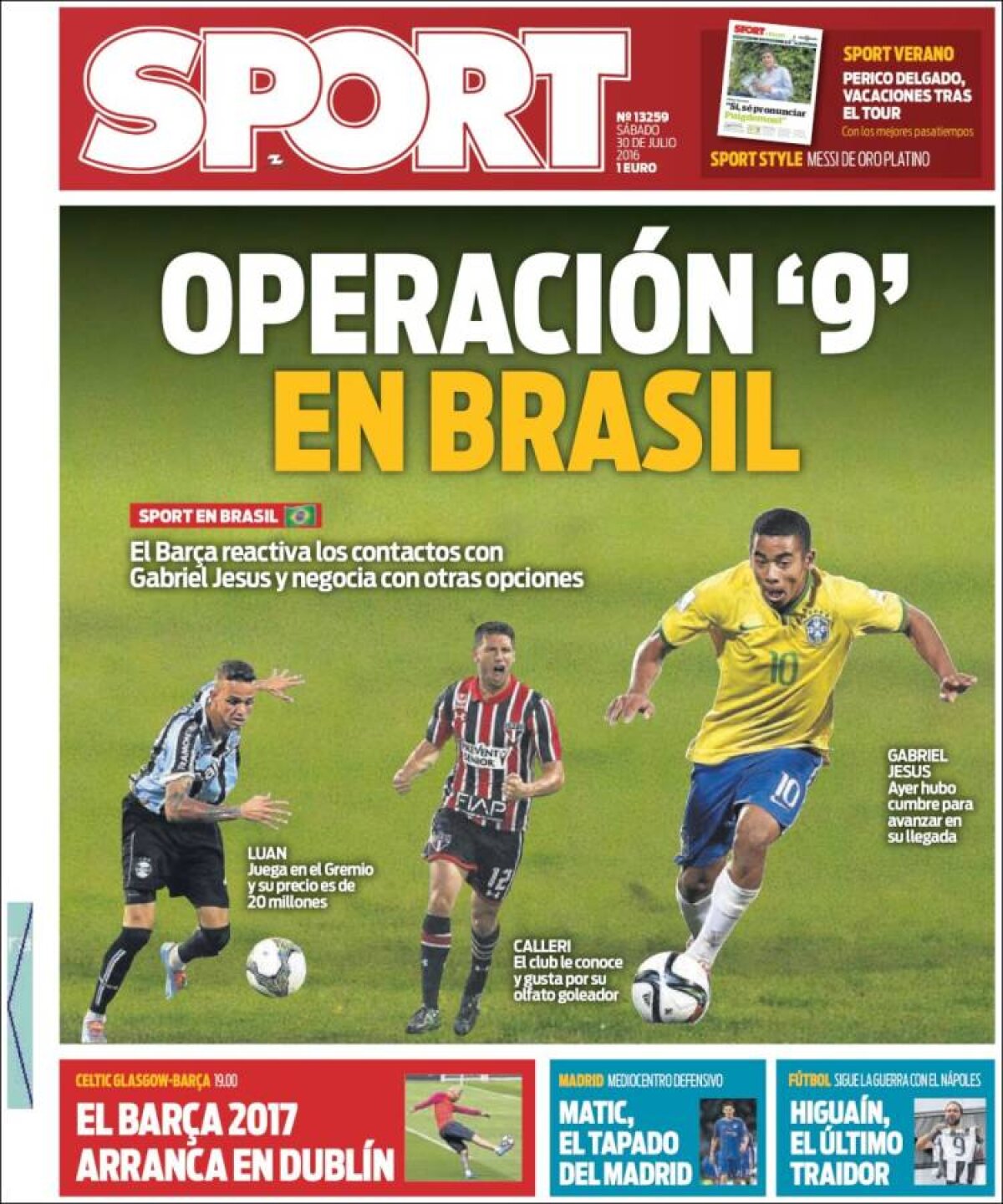 Ce scriu azi ziarele de sport din lume (30 iulie 2016)