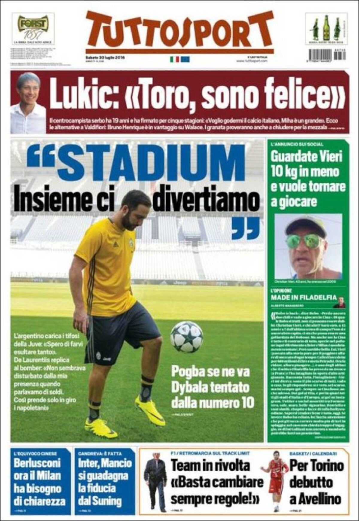 Ce scriu azi ziarele de sport din lume (30 iulie 2016)