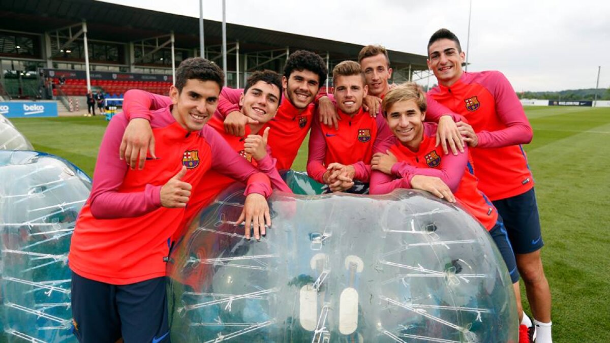 FOTO + VIDEO Distracție la antrenamentele Barcelonei » Ce metodă inedită de pregătire au folosit catalanii și cum s-a distrat Luis Suarez
