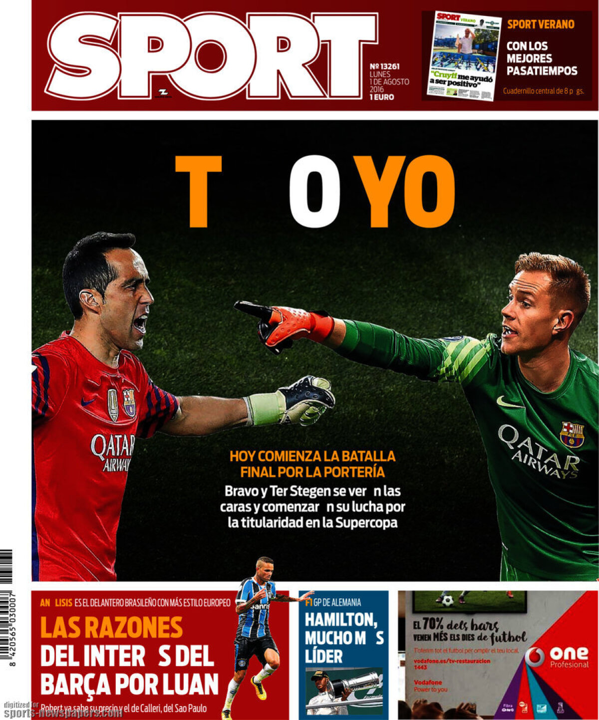 Ce scriu azi ziarele de sport din lume (1 august 2016)