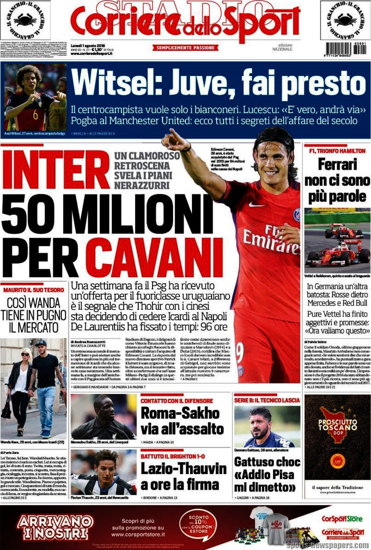 Ce scriu azi ziarele de sport din lume (1 august 2016)