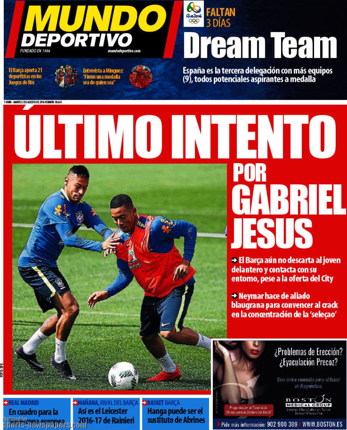 Ce scriu azi ziarele de sport din lume (2 august 2016)