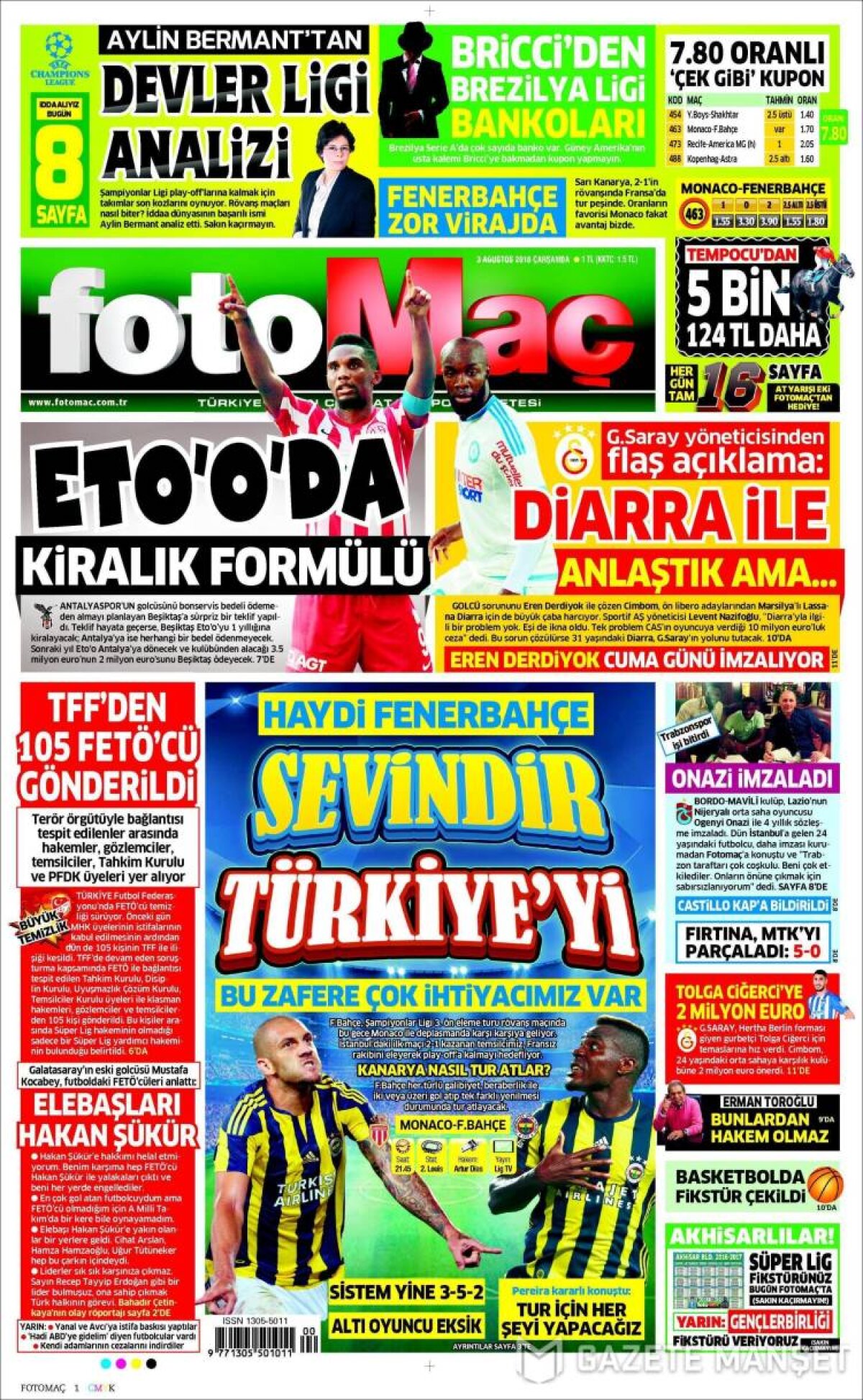 Ce scriu azi ziarele de sport din lume (3 august 2016)