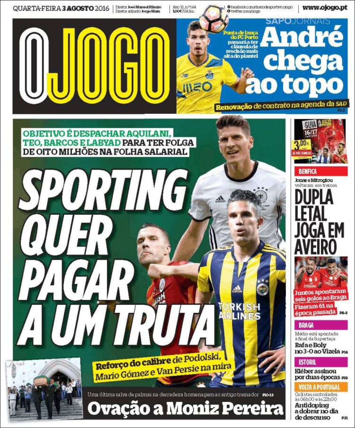 Ce scriu azi ziarele de sport din lume (3 august 2016)