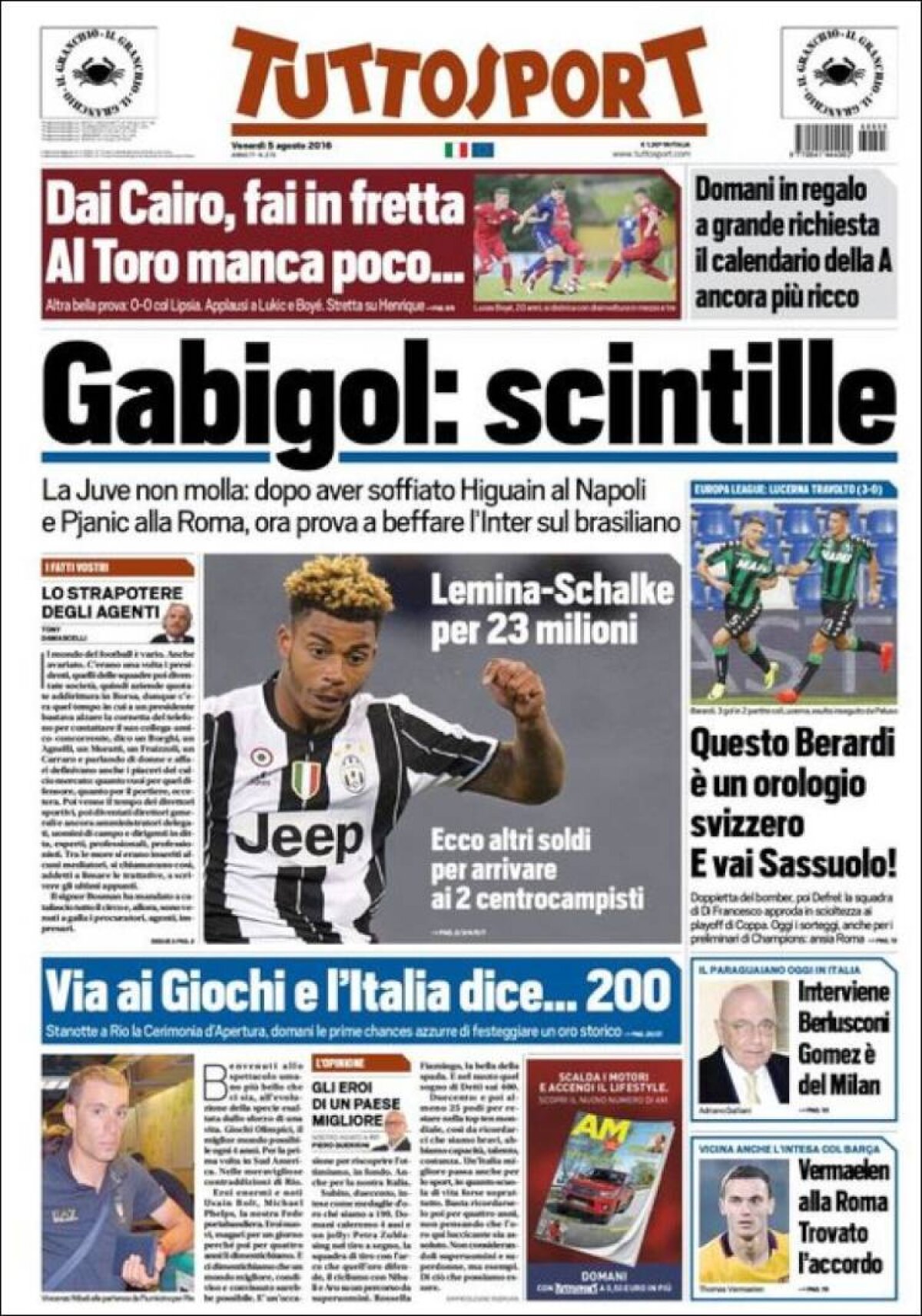 Ce scriu azi ziarele de sport din lume (5 august 2016)