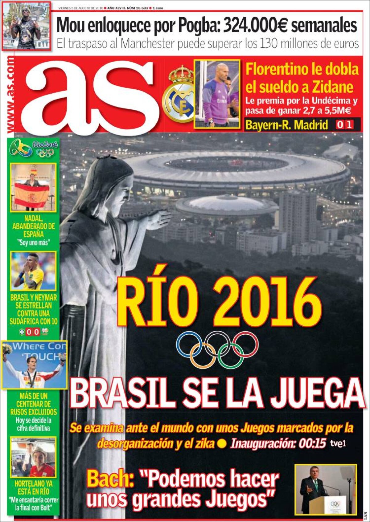 Ce scriu azi ziarele de sport din lume (5 august 2016)