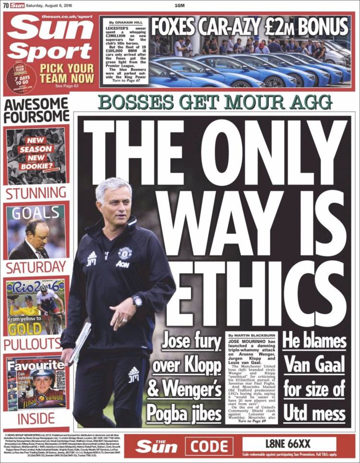 Ce scriu azi ziarele de sport din lume (6 august 2016)