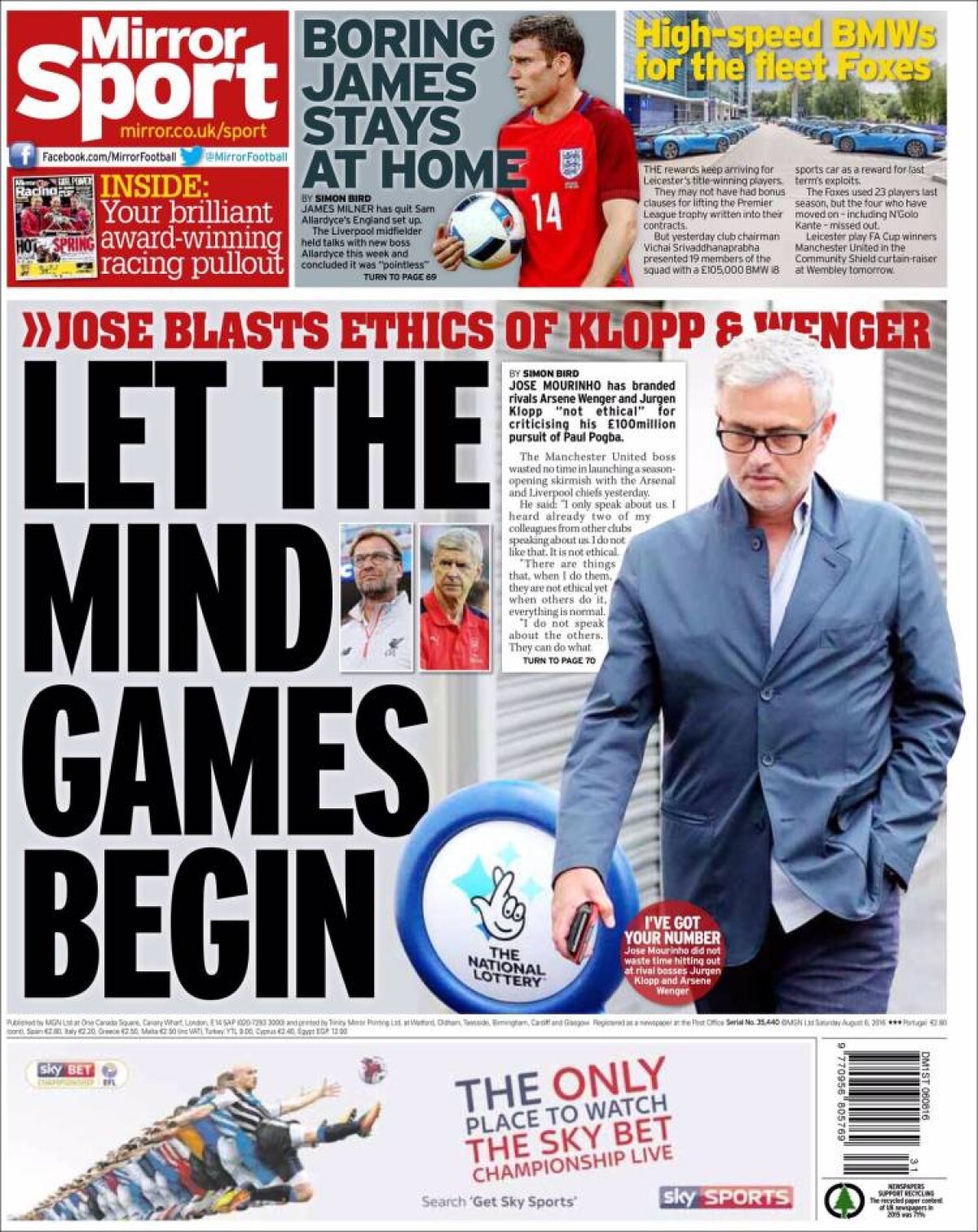 Ce scriu azi ziarele de sport din lume (6 august 2016)