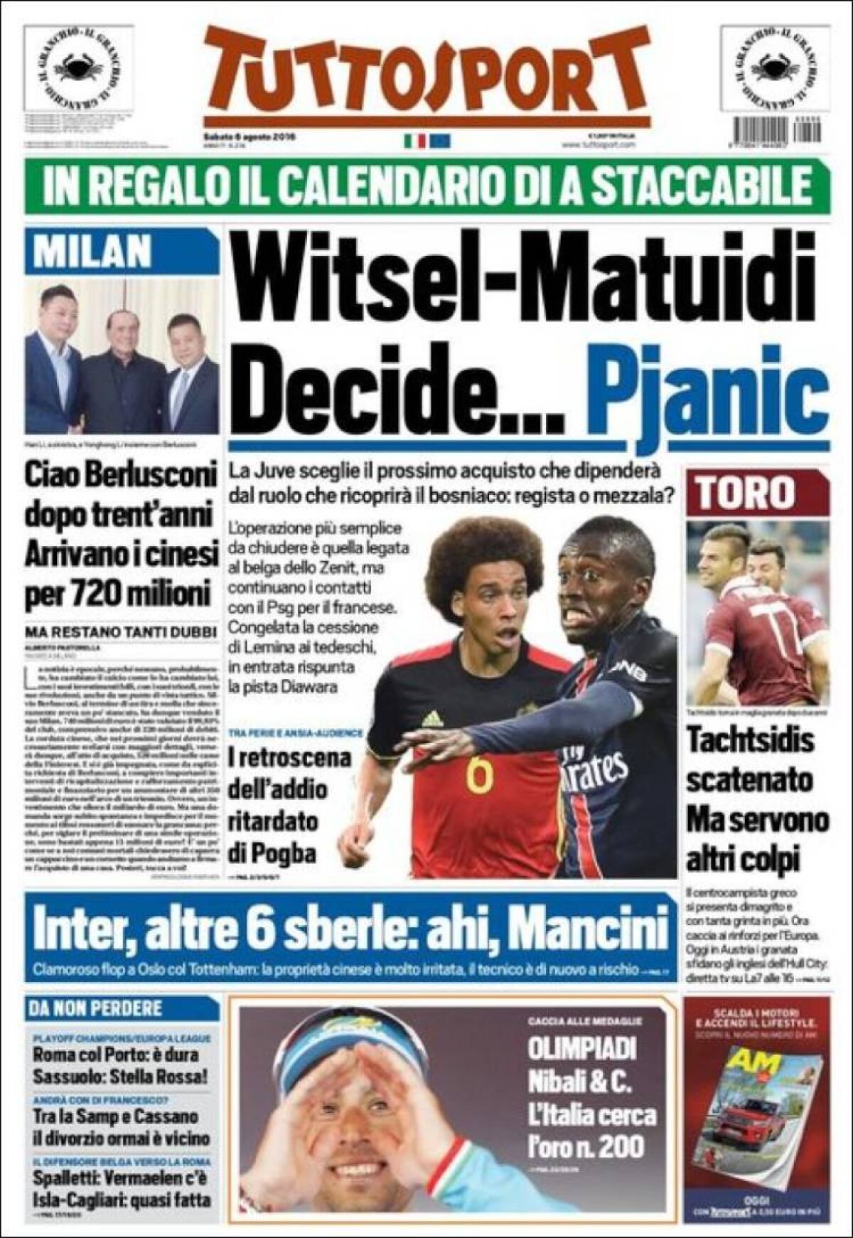 Ce scriu azi ziarele de sport din lume (6 august 2016)