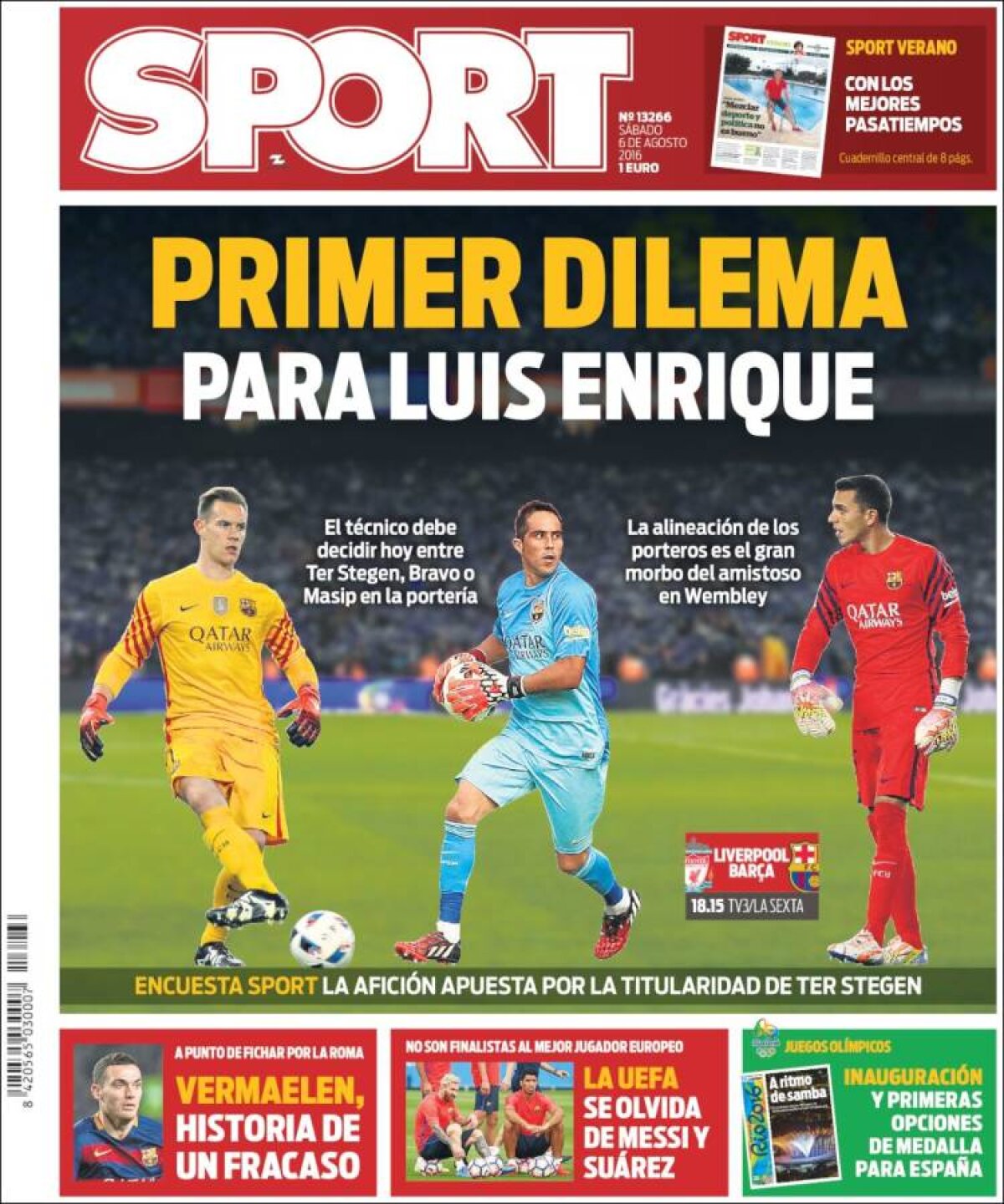 Ce scriu azi ziarele de sport din lume (6 august 2016)