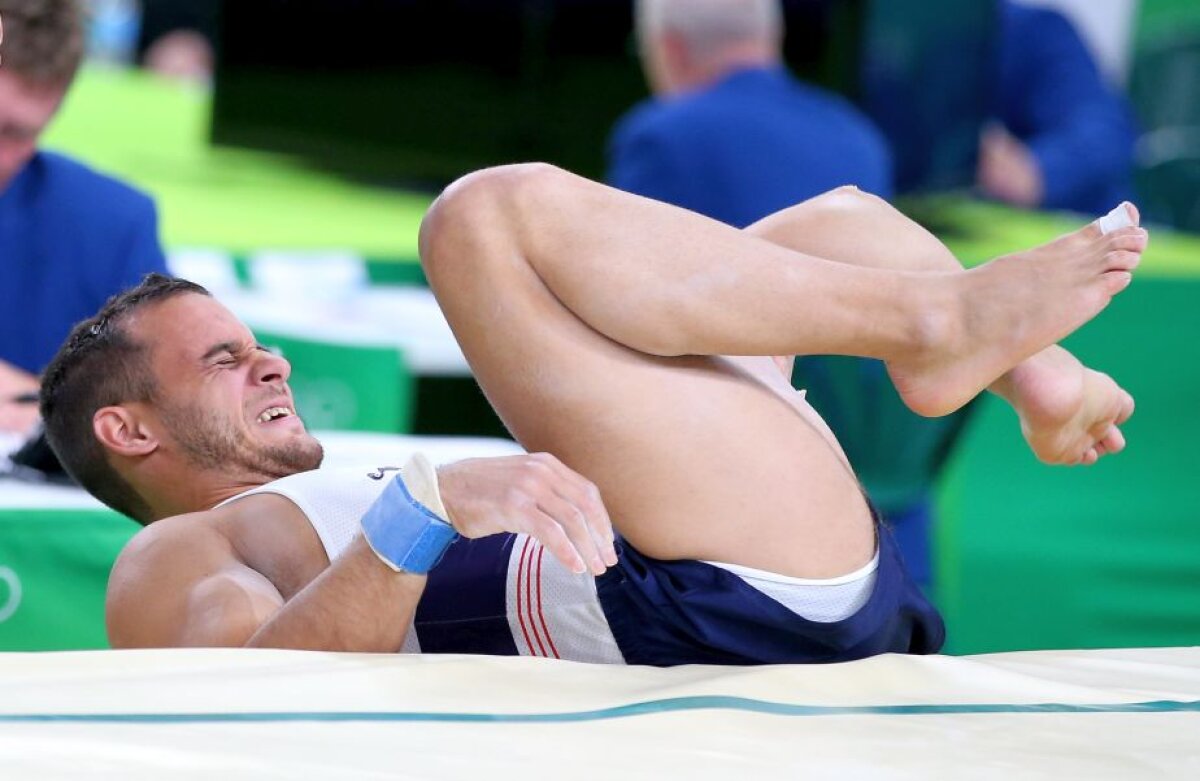 FOTO Atenție, imagini șocante! Accidentare terifiantă suferită de un gimnast francez » Și-a rupt piciorul în cel mai groaznic mod!
