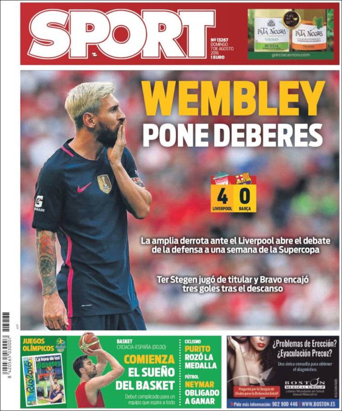 Ce scriu azi ziarele de sport din lume (7 august 2016)