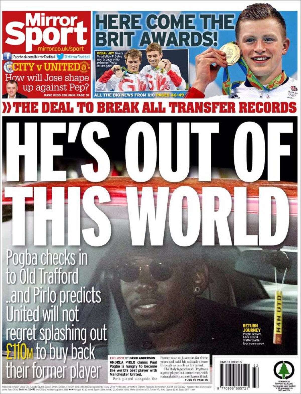 Ce scriu azi ziarele de sport din lume (9 august 2016)