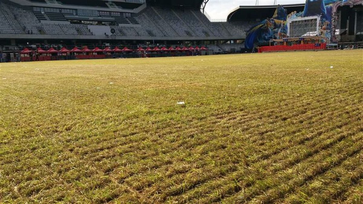 GALERIE FOTO Aici jucăm cu Muntenegru peste o lună » Gazonul de pe Cluj Arena este într-o stare deplorabilă