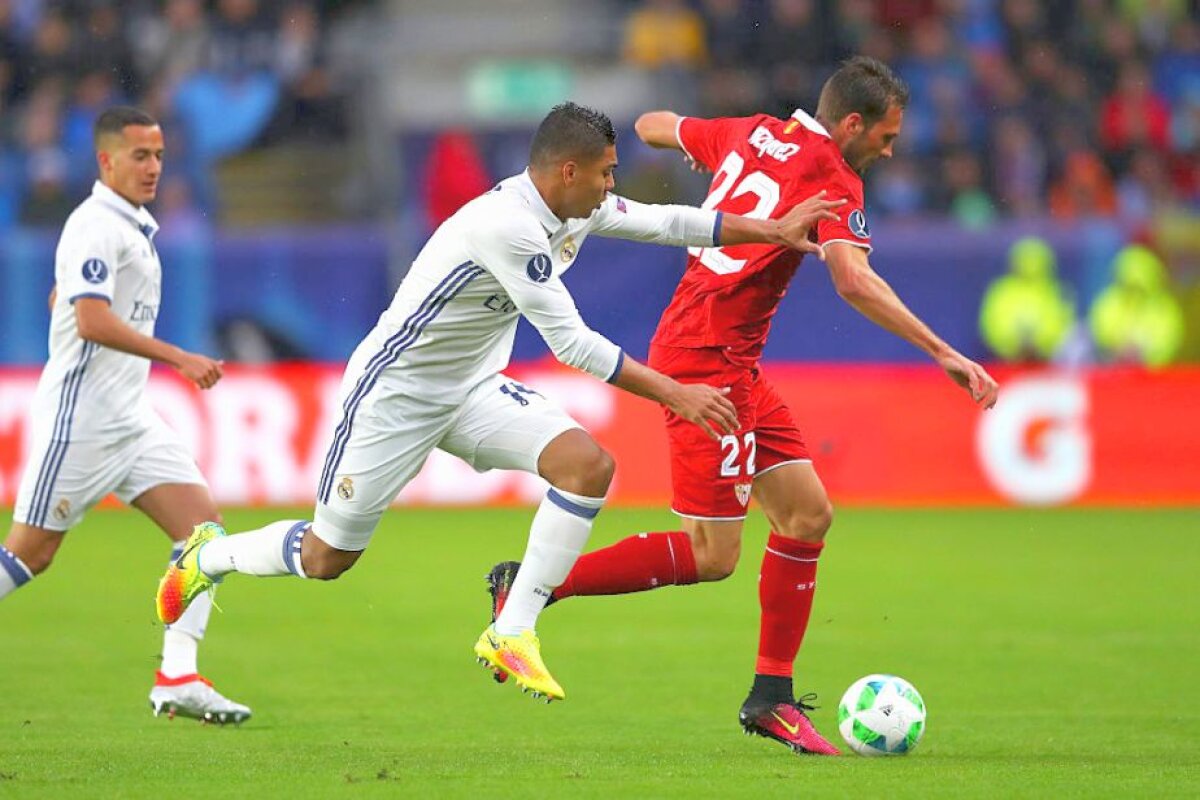 VIDEO+FOTO » Blestemul ultimului minut a lovit-o pe Sevilla în două rânduri! Real Madrid câștigă Supercupa Europei, scor 3-2