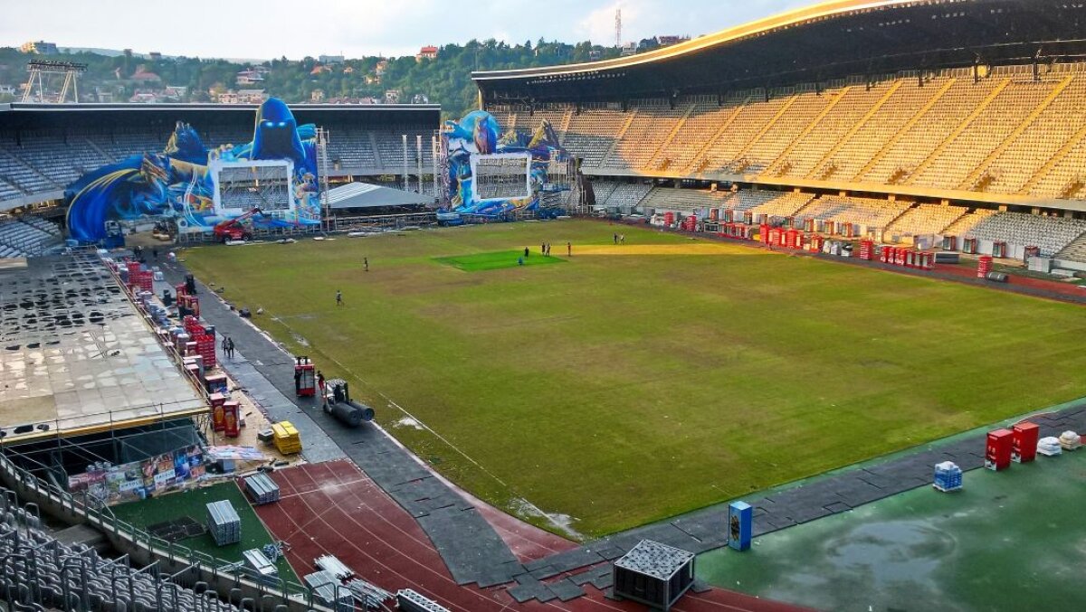 GALERIE FOTO Aici jucăm cu Muntenegru peste o lună » Gazonul de pe Cluj Arena este într-o stare deplorabilă