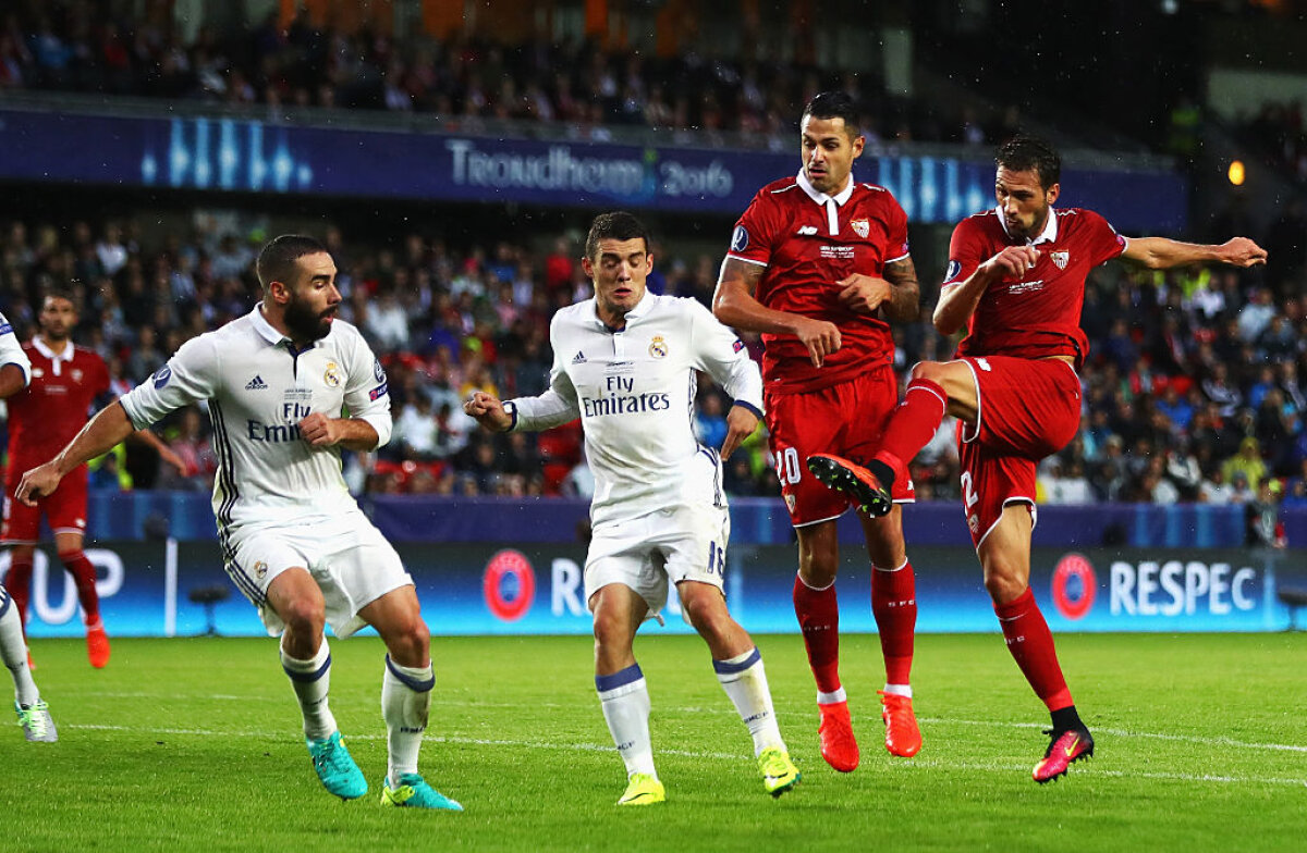 VIDEO+FOTO » Blestemul ultimului minut a lovit-o pe Sevilla în două rânduri! Real Madrid câștigă Supercupa Europei, scor 3-2