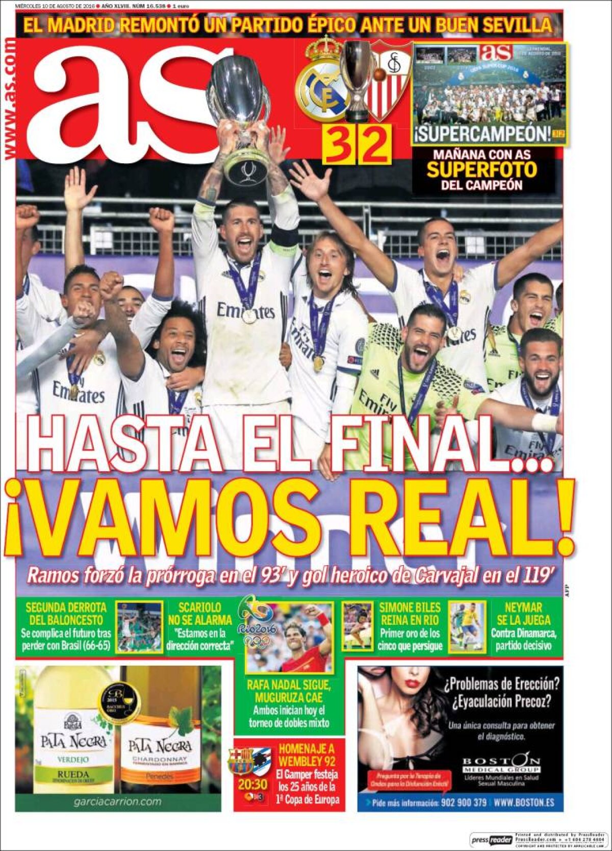 Ce scriu azi ziarele de sport din lume (10 august 2016)