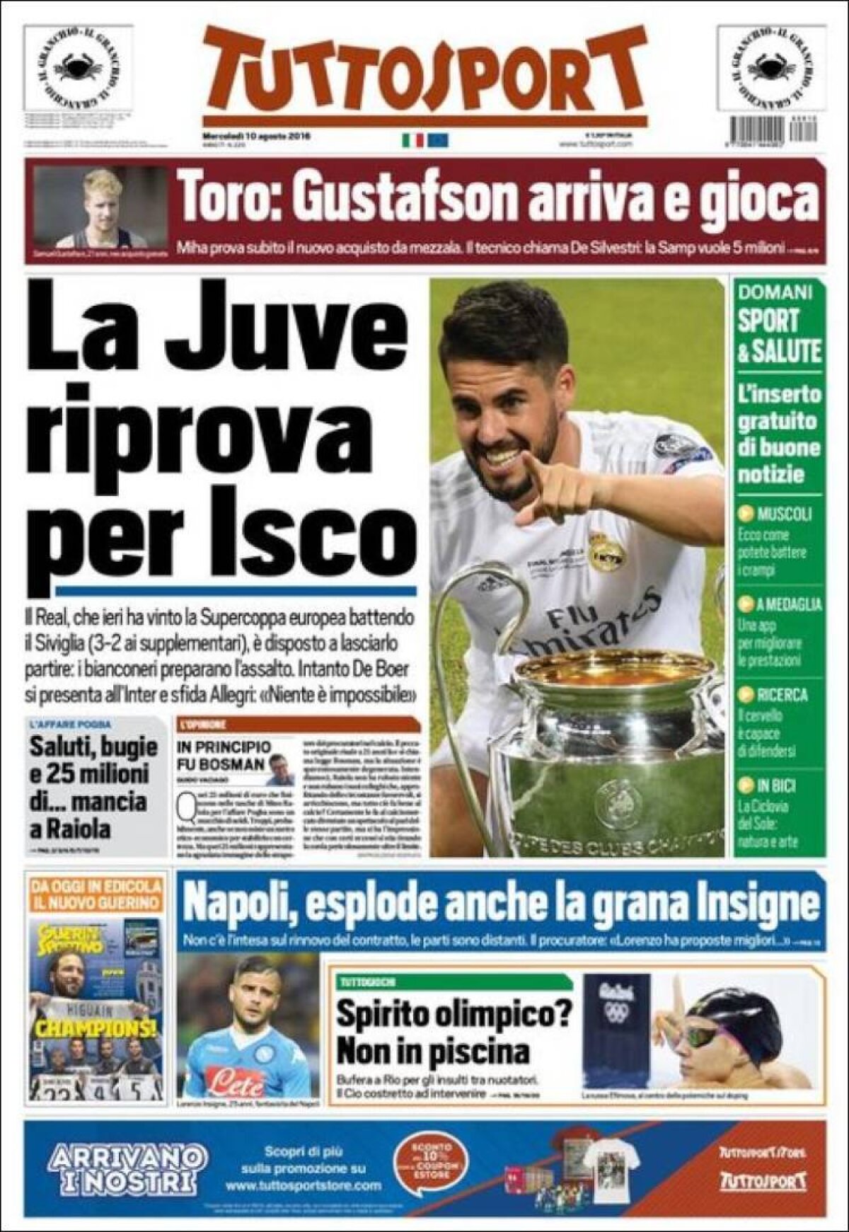 Ce scriu azi ziarele de sport din lume (10 august 2016)