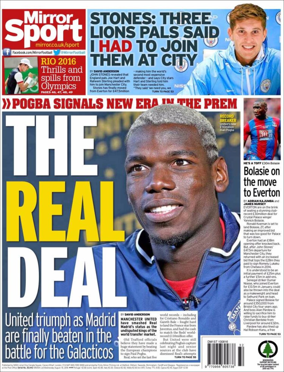 Ce scriu azi ziarele de sport din lume (10 august 2016)