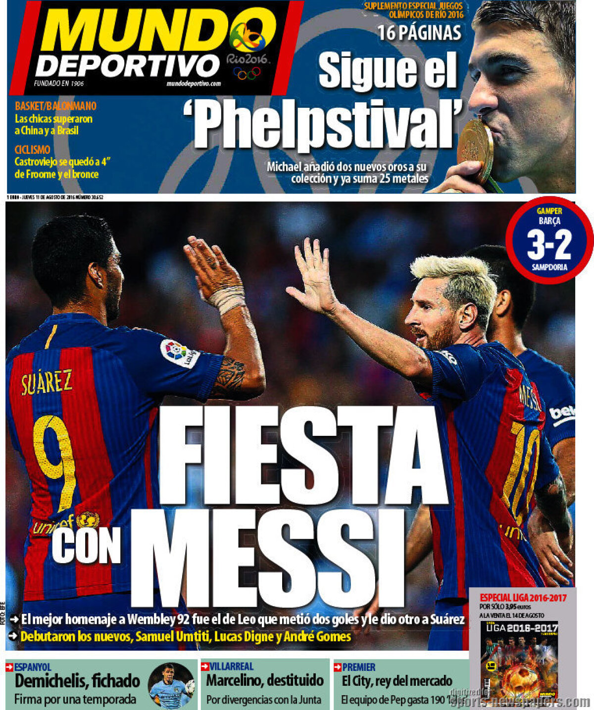 Ce scriu azi ziarele de sport din lume (11 august 2016)