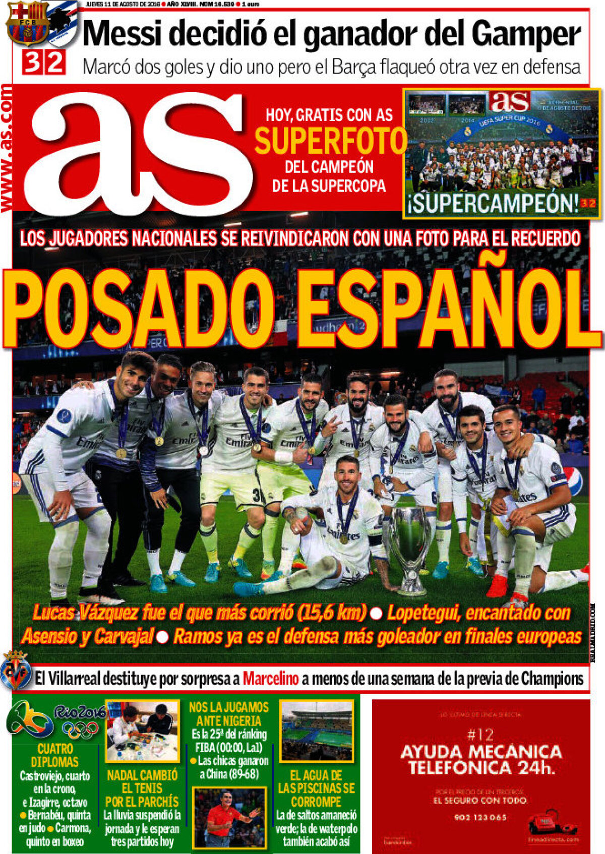 Ce scriu azi ziarele de sport din lume (11 august 2016)