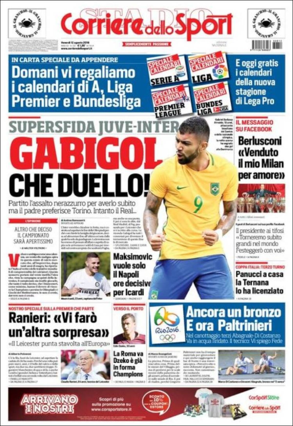 Ce scriu azi ziarele de sport din lume (12 august 2016)