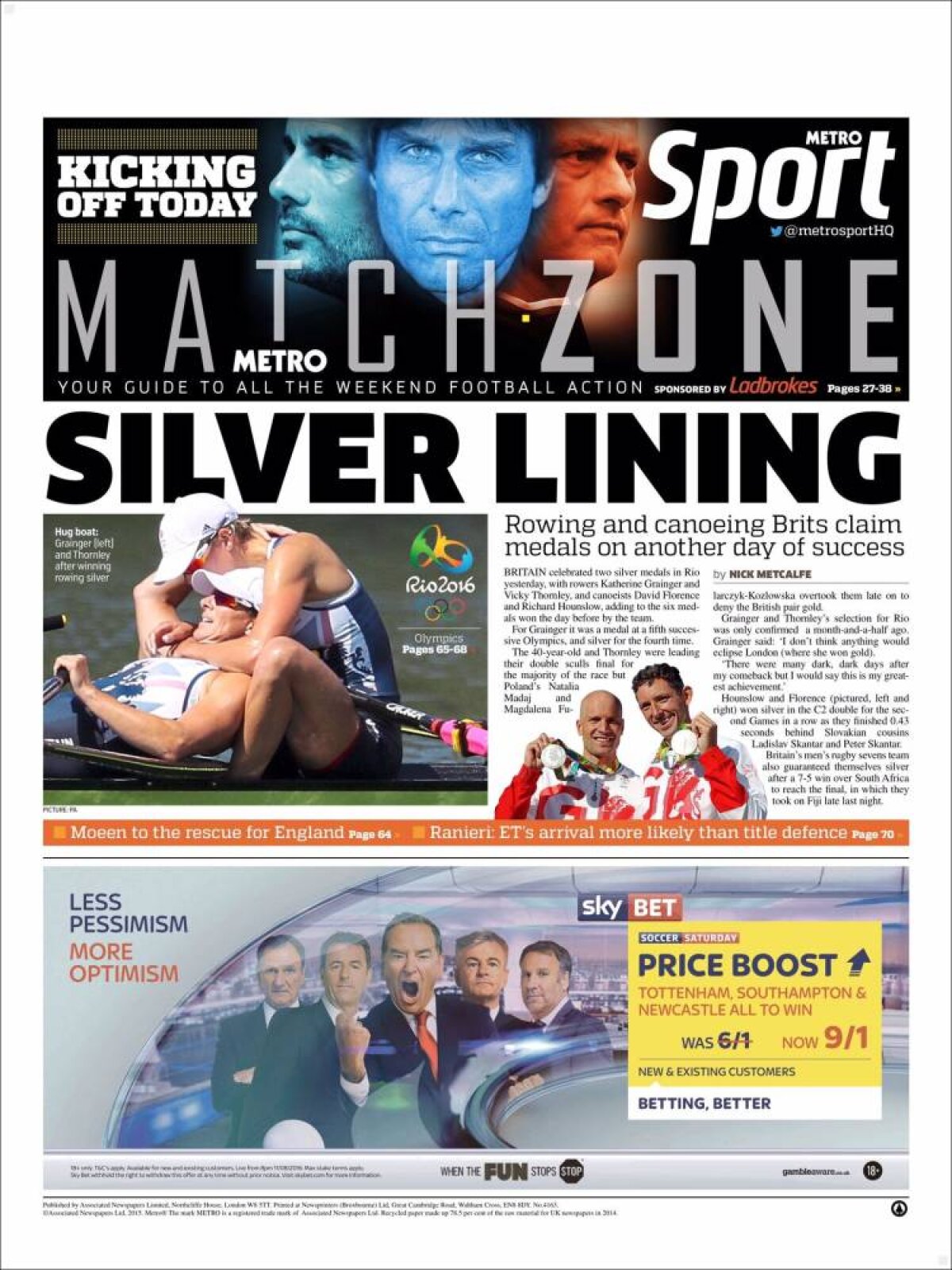 Ce scriu azi ziarele de sport din lume (12 august 2016)