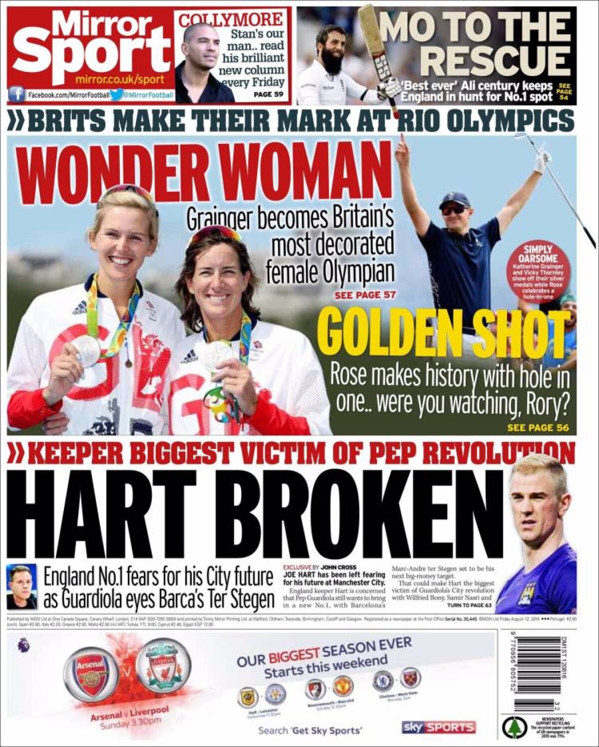 Ce scriu azi ziarele de sport din lume (12 august 2016)