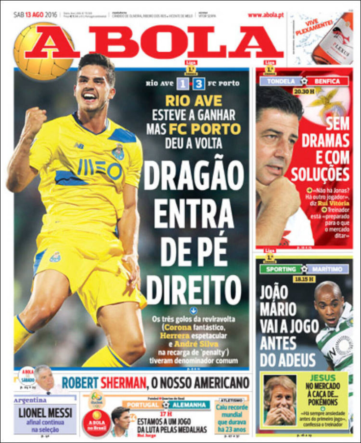 Ce scriu azi ziarele de sport din lume (13 august 2016)