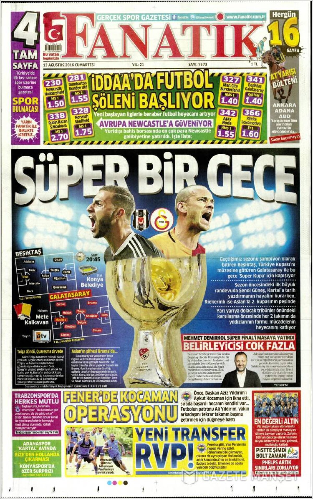 Ce scriu azi ziarele de sport din lume (13 august 2016)