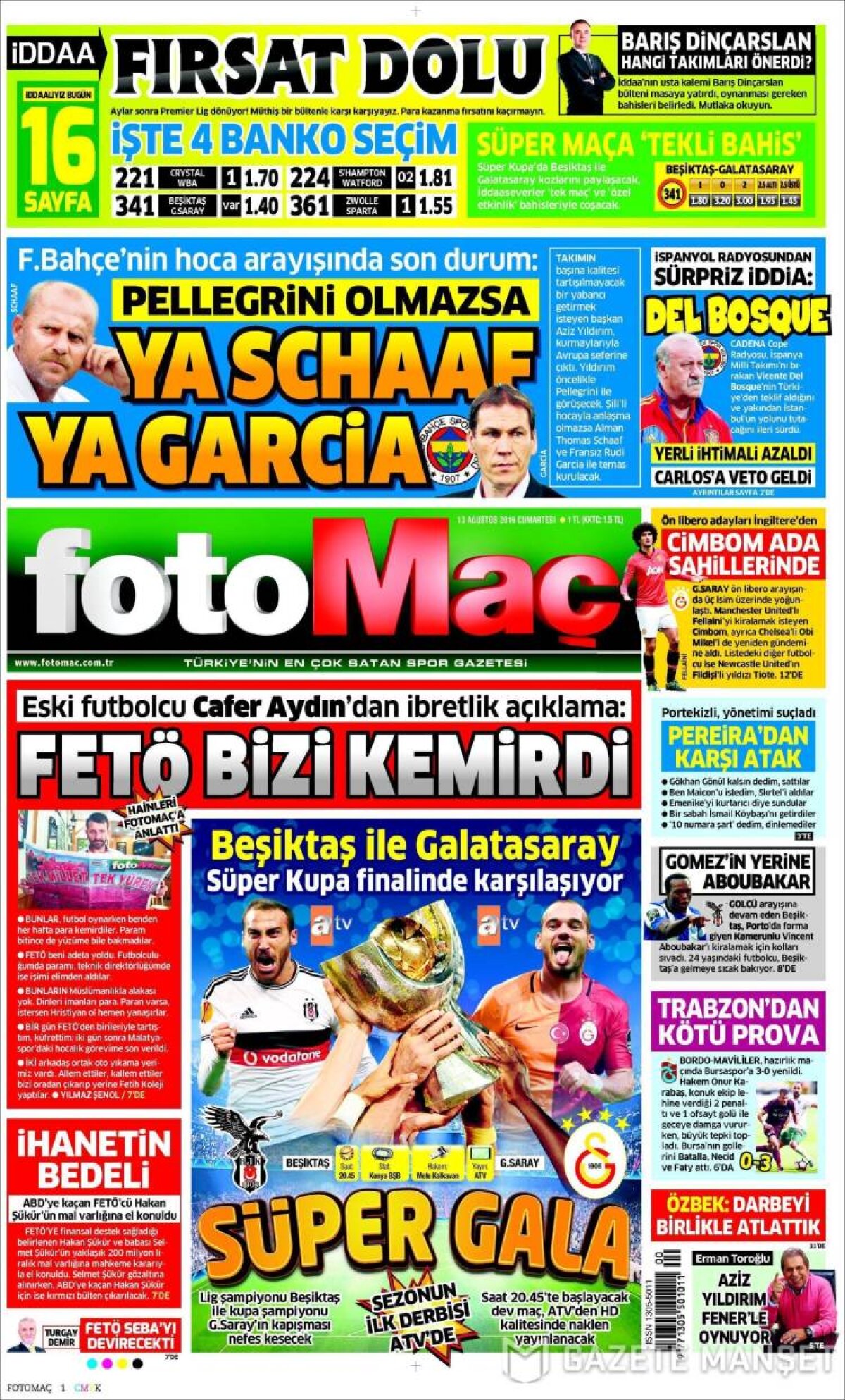 Ce scriu azi ziarele de sport din lume (13 august 2016)