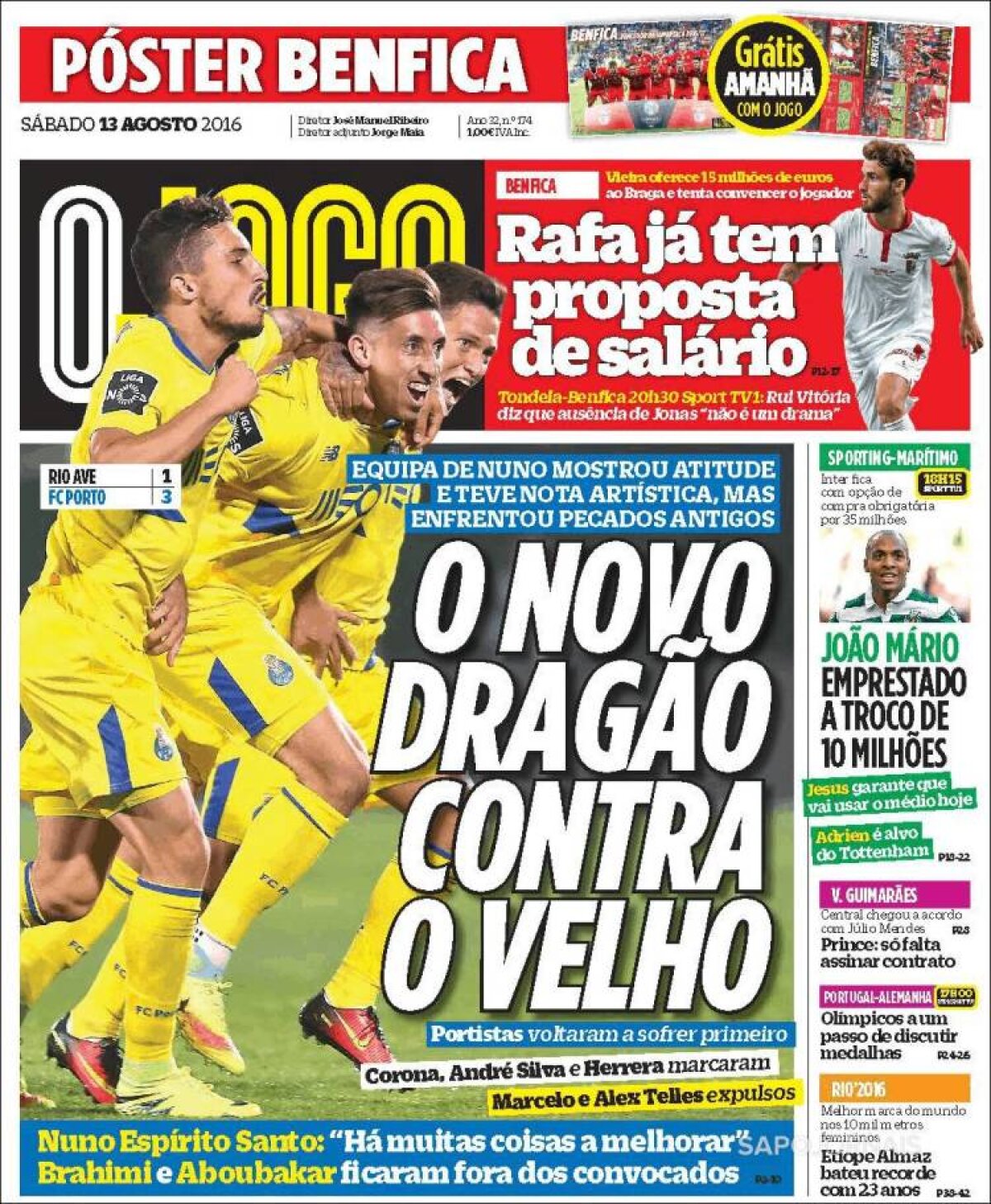 Ce scriu azi ziarele de sport din lume (13 august 2016)