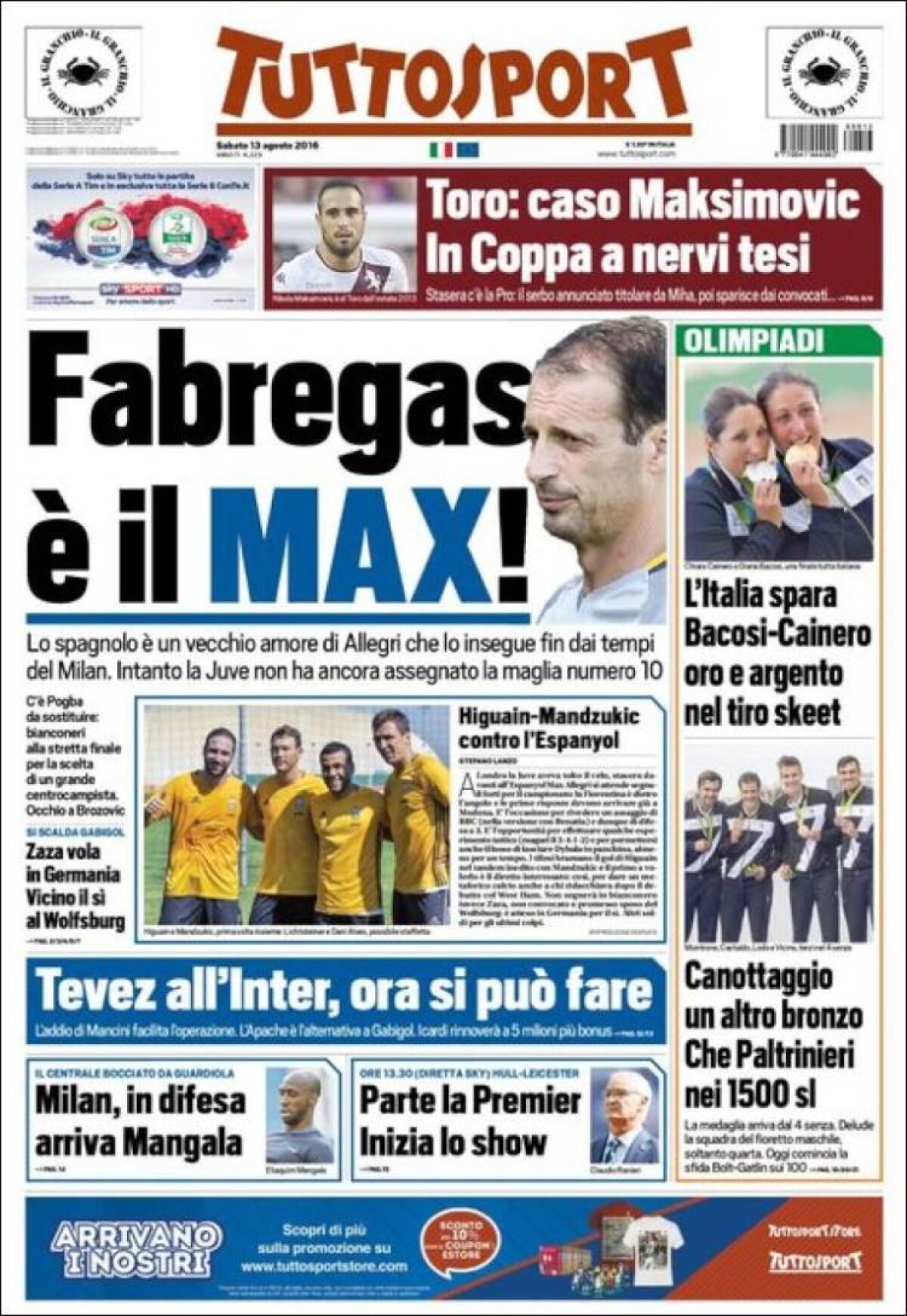 Ce scriu azi ziarele de sport din lume (13 august 2016)