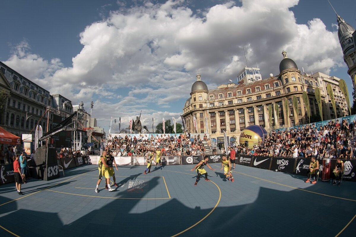 A fost spectacol sâmbătă noapte în Piața Universității! Turneul 3x3 Bucharest Challenger are loc și duminică începând cu ora 17:00
