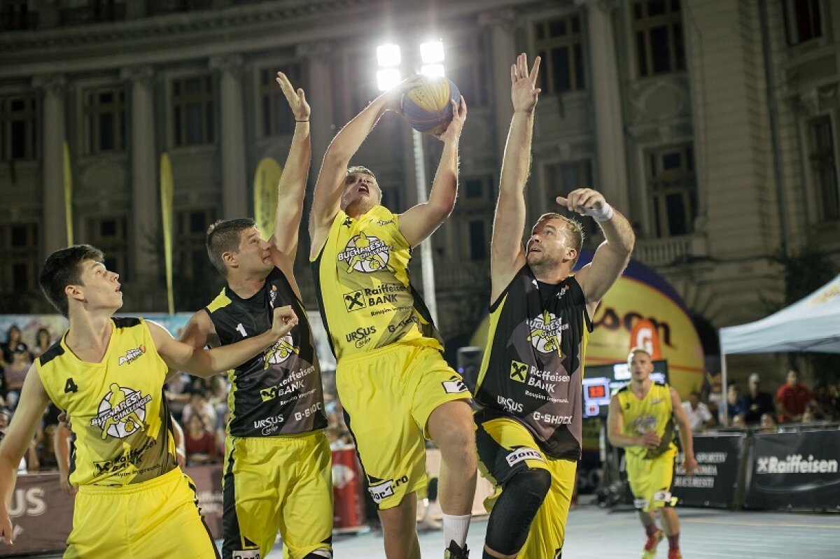 A fost spectacol sâmbătă noapte în Piața Universității! Turneul 3x3 Bucharest Challenger are loc și duminică începând cu ora 17:00