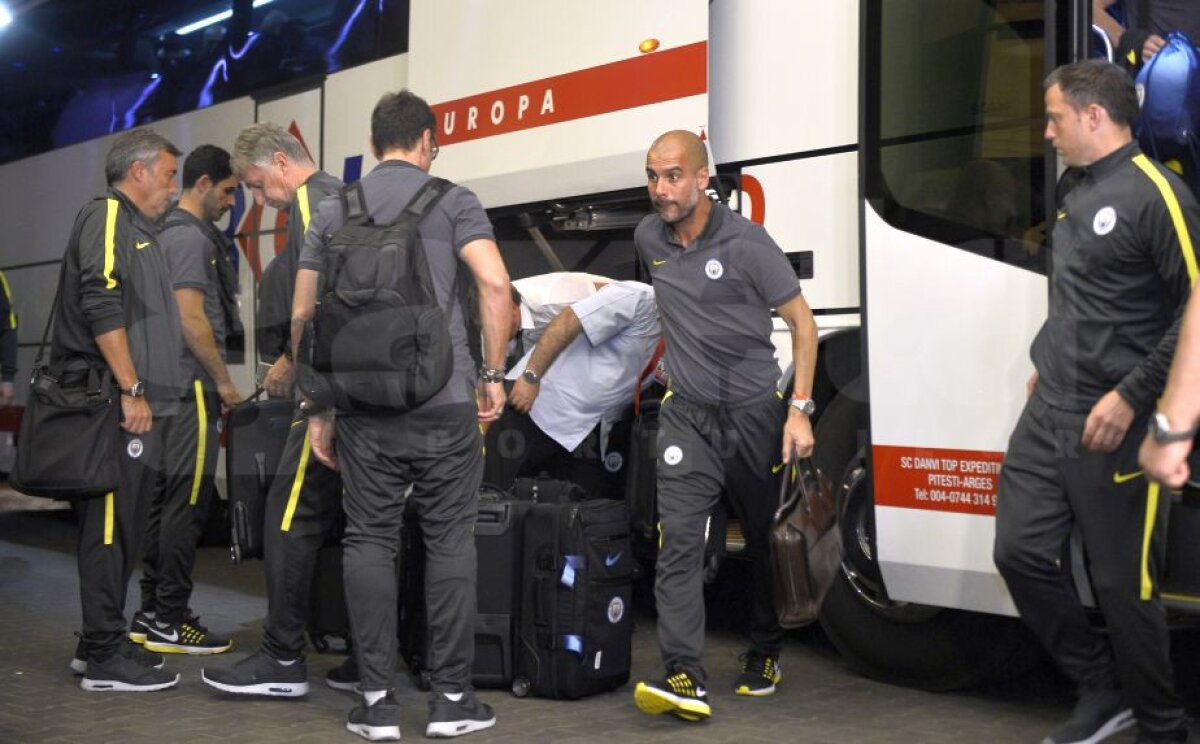 GALERIE FOTO Manchester City a ajuns la București » Englezii au aterizat pe Băneasa și s-au cazat în centrul Capitalei